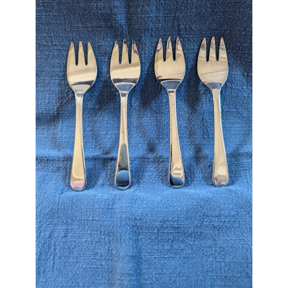 Set of 4! Vintage Sheffield England Silver Plated Forks 5" Hors d'oeuvre Seafood